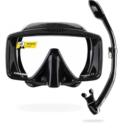 Set snorkeling Cressi SF1, masca de scufundari cu snorkel, lentila din sticla securizata, silicon, adulti, livrare 7-9 zile