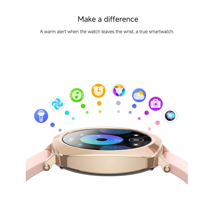 Ceas smartwatch pentru fete, VALDUS VL40 PRO, ecran 1.19 inch, auriu