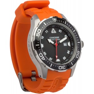 Ceas de scufundari Cressi Manta Watch Colorama, rezistenta la apa 100 m, 10 ATM, profesional, curea orange, livrare 7-9 zile